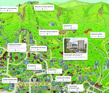 Санаторий «Источник» Кисловодск — карта расположения
